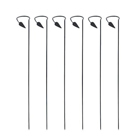 Achla Designs ACHLA Designs SFT-04-6 40 in. Plant Stake; Black - Pack of 6 SFT-04-6